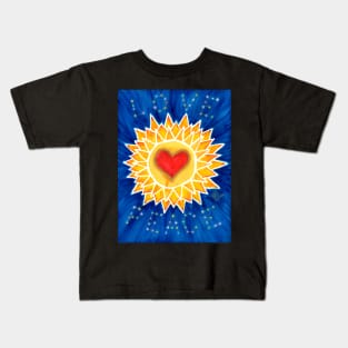 Heart in sun mandala Kids T-Shirt